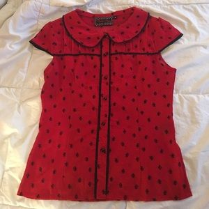 Voodoo Vixen Rose Print Blouse